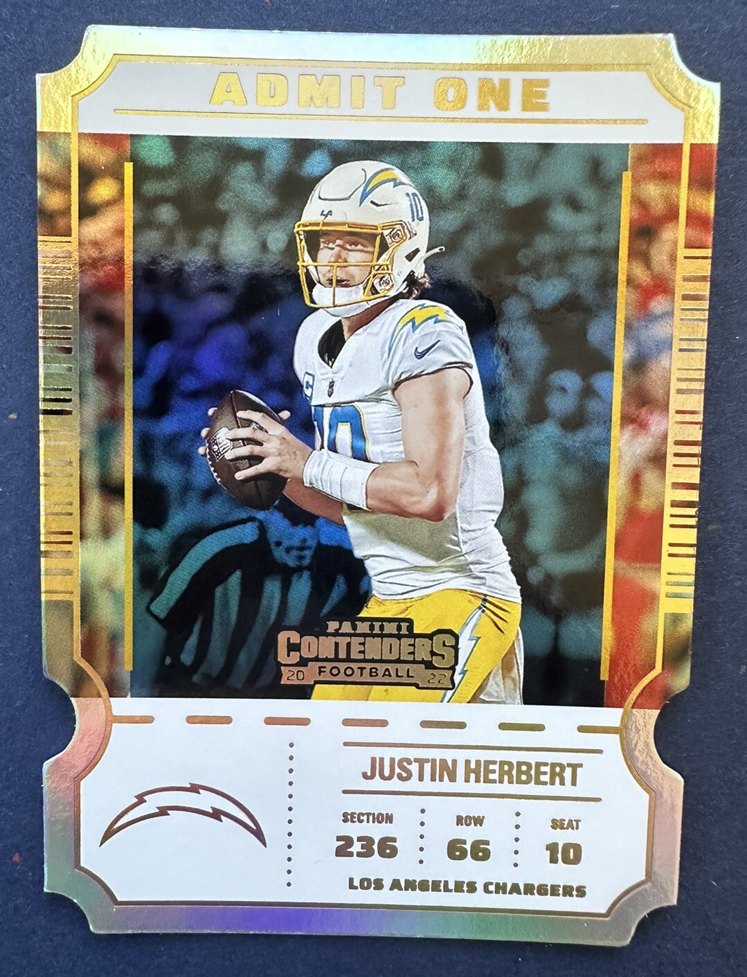 2022 Panini Contenders Justin Herbert Admit One Die-Cut #AO-JHE SSP Case Hit LA