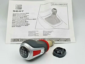 Schaltknauf Sport 5V Rot Tornado SEAT Leon Toledo 2012-2019 - Picture 1 of 6
