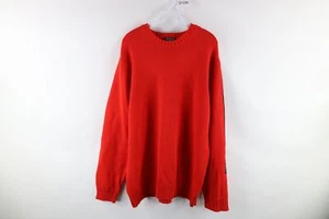 NOS Vtg 90s Ralph Lauren Mens XL Spell Out Color Block Cotton Knit Sweater Red - Picture 1 of 9