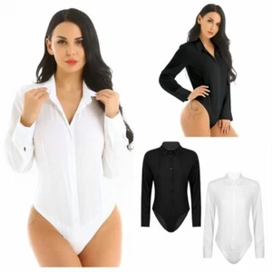 Mujeres Mangas Largas Botones Fácil Cuidado Trabajo Fiesta Oficina Blusa Camisas Body - Imagen 1 de 40
