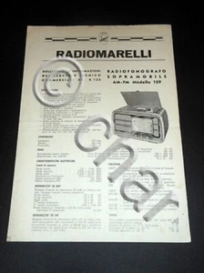 Brochure Radio - RADIOMARELLI n. R / 125 - Radiofonografo Sopramobile 159 - Picture 1 of 1