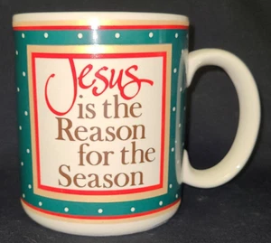 1986 Enesco Coffee Mug Jesus is the Reason for the Season - Picture 1 of 6