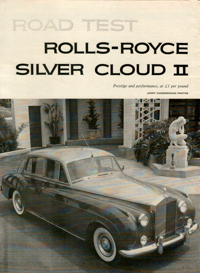 1960 Rolls-Royce Silver Cloud II Prestige Performance 4-Page ROAD TEST REVIEW - Image 1 of 1