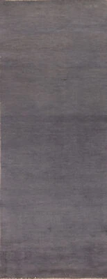 Classic Gabbeh Solid Grey Wool Modern 10 ft. Runner Rug - Timeless Beauty 3x10 - Image 1 of 4