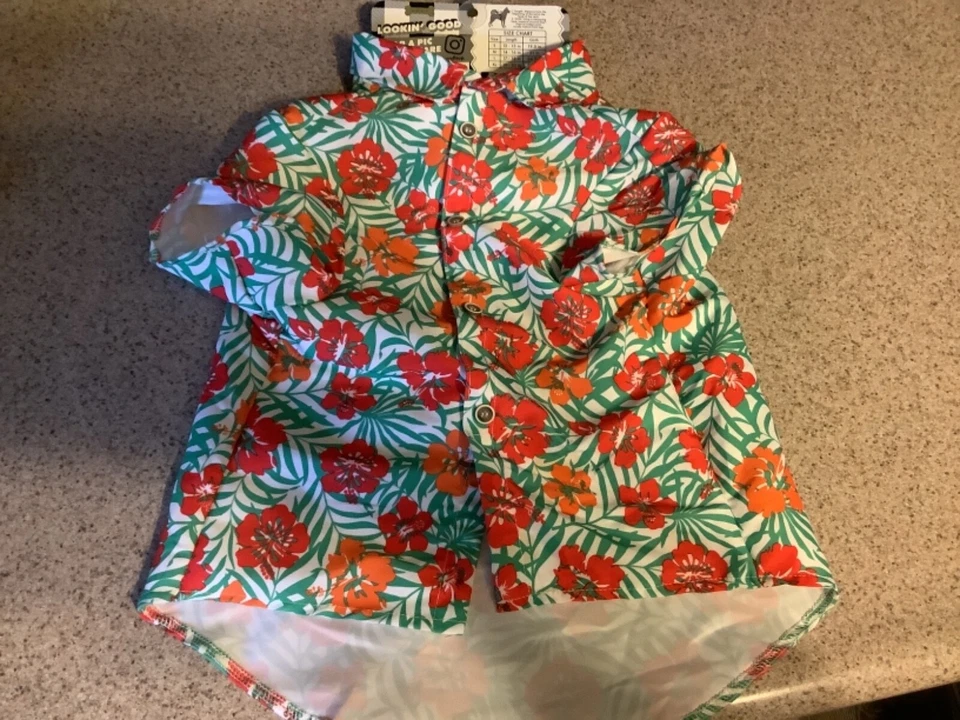 Woof Pet Apparel Hawian Shirt Blouse Size XL Length 19-20 in Girth 26 in