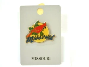 Borsa cappello vintage Missouri spilla da viaggio tono oro smalto smalto da collezione - Foto 1 di 3