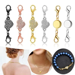 Magnetic Extender Lobster Clasp Hooks For DIY Fastener Making Necklace Converter - Picture 1 of 30