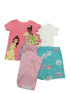 Disney Princess Girls' Grace & Beauty 4-Piece Cotton Pajama Set, Multi, Size 6 - Picture 1 of 6