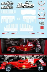 1/43 Decals per FERRARI F2008 SHARK ROSSI KIMI MASSA TBD63 - Imagen 1 de 3