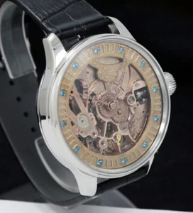 Wristwatch 1905 IWC Pocket Watch Movement Custom Engraving Skeleton Antique JP - Picture 1 of 9