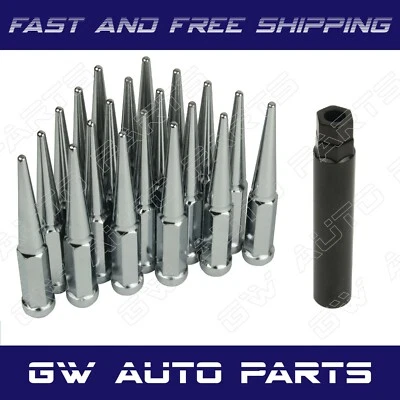 FORD F-250 F-350 X-TALL 14X1.5 TUERCAS DE CLAVO DE ACERO CROMADO - RUEDAS DE REPUESTO Foto 1 de 4