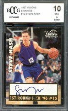1997 Visions Signings #10 Steve Nash Card BGS BCCG 10 Mint+