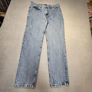 Lee Jeans Mens 33x32 Blue Straight Leg Regular Fit Distressed Denim - Picture 1 of 8