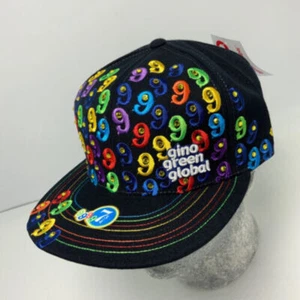 Gino Green Global Black Rinestone Multicolor 59FIFTY Hat NWT - Imagen 1 de 7
