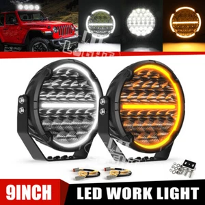 COLIGHT 9inch Round LED Work Lights w/DRL Offroad Driving Truck SUV UTV Fog Lamp - Picture 1 of 12