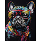 English Bulldog Wearing Sunglasses And Bandana Huge Art Print Picture 18X24 In