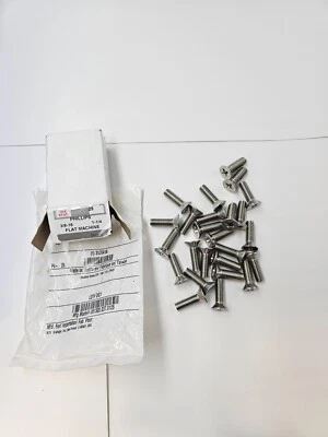 Pack Of 25 Phillips Flat Machine Screw: 3/8"-16 Thread Size, 1 1/4 in Lg, Plain - Image 1 of 4