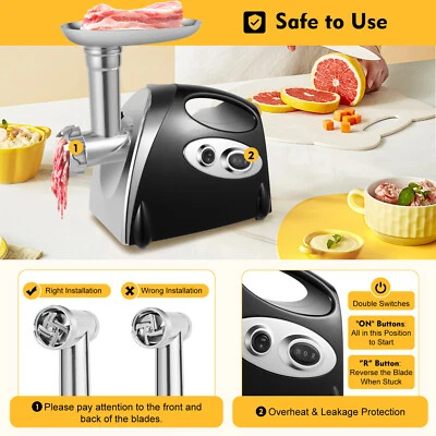 2800W Elektrischer Fleischwolf Wurstfüller Zerkleiner Wurstmaschine Edelstahl DE - Bild 1 von 4