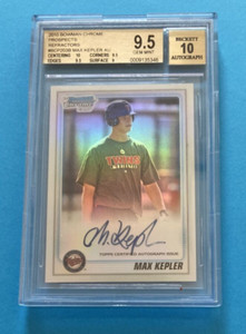 2010 Bowman Chrome Prospects Refractors #BCP203B Max Kepler Auto 9.5/10 341/500
