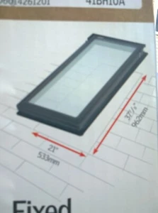 NEW: VELUX Deck-Mount Home FIXED SKYLIGHT WINDOW w/ Tempered Glass (21"x 38" ) - Picture 1 of 11