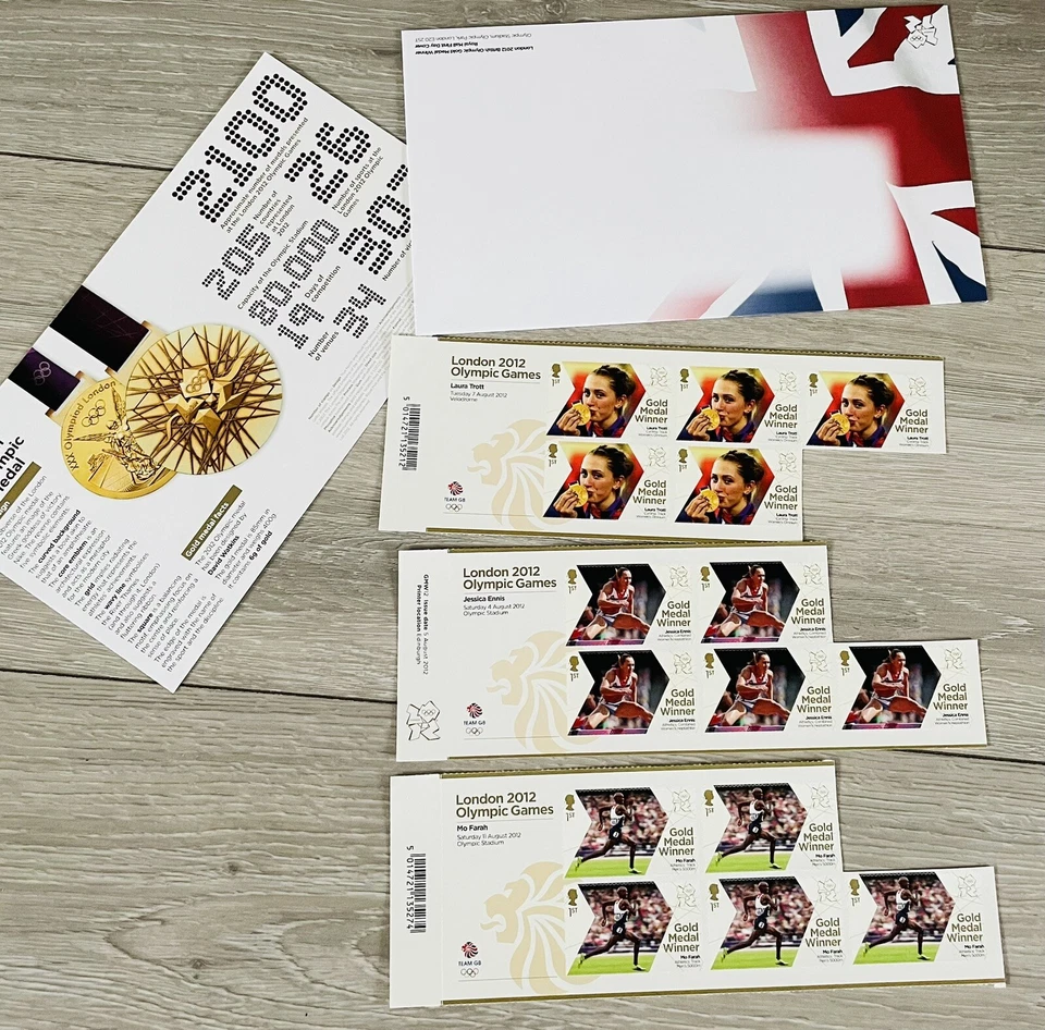 London 2012 Olympic GB Gold Medalists first class stamps sheets - Image 1 of 1
