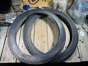 TRACTOR-GRIP Tire Pair 20” Inch 20 x 2.125 Vintage Muscle Bike MUSTANG SCHWINN - Picture 1 of 9