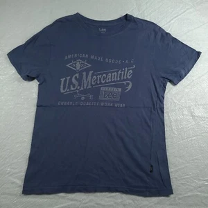 Lee Shirt Graphic Tee Casual Logo Adult Size M Blue Short Sleeve US Mercantile - Picture 1 of 8