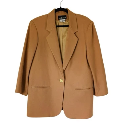 Vintage Sag Harbor Blazer Jacket 100% Wool Women 14 Camel Tan Brown Academia - Image 1 of 4
