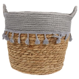 Grass Rattan Flower Basket Baby Woven with Handle Cotton Rope Baskets - Picture 1 of 12