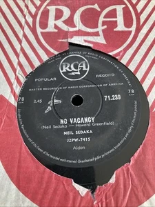 VERY RARE Neil Sedaka 78rpm The Diary/No Vacancy RCA 71.239 VG - Picture 1 of 14