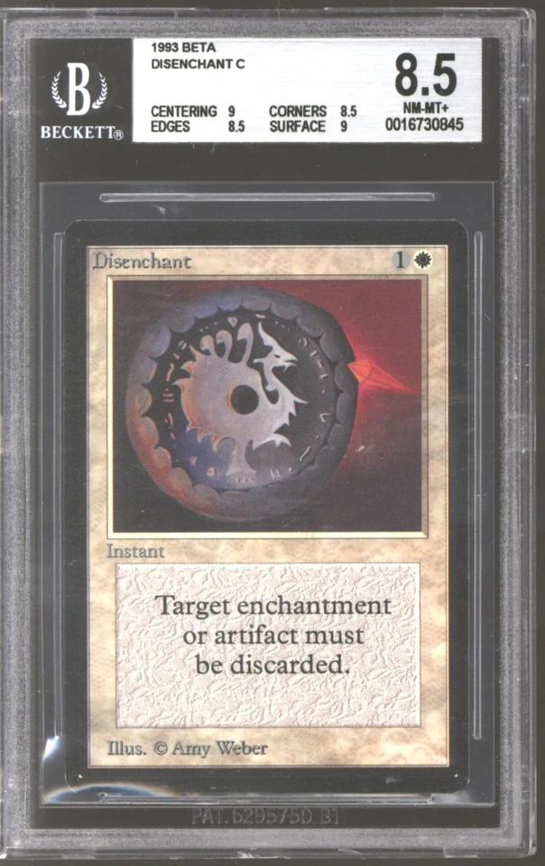 Magic MTG Beta Disenchant BGS 8.5 (9, 8.5, 8.5, 9) Q++ NEAR MINT NM - Image 1 of 1