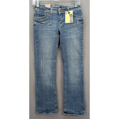 Pantalones de mezclilla vintage Levi's Girls bota ajustada terciopelo aplastado talla 12 desgastados nuevos con etiquetas Foto 1 de 4