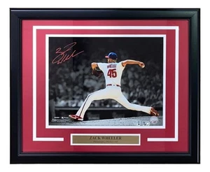 Zack Wheeler Signed Framed 11x14 Philadelphia Phillies Photo Fanatics - Picture 1 of 2