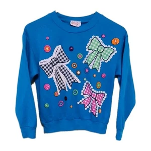 Vintage Kids/Youth Girls  Sweatshirt Size 12 Blue used As-Is  - Picture 1 of 11