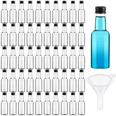 208 Mini Liquor Bottles 1.7 oz Plastic Mini Empty Spirit Bottle with Black Sc... - Image 1 of 4