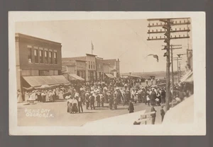 George IOWA RPPC 1912 MAIN STREET Crowd PICNIC DAY nr Sheldon Sibley Rock Rapids - Picture 1 of 3