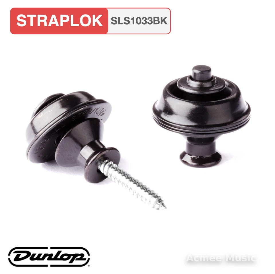 Retentor de alça de guitarra Dunlop STRAPLOK - DESIGN DUPLO SLS1033BK - ÓXIDO PRETO - Imagem 1 de 3