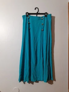 Falda Norton McNaughton Teal Boho Prarie Campesina Botón Largo Mejorado Talla 10  - Imagen 1 de 6