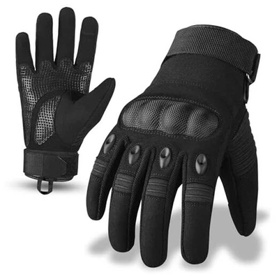 Motorcycle Gloves with Hard Knuckle Black Motorcycle Glove for Men X-Large - Image 1 of 4