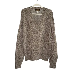 Eddie Bauer Herren Vintage 90s Wolle V-Neck Pullover Sweater Gr. L braun meliert - Bild 1 von 8