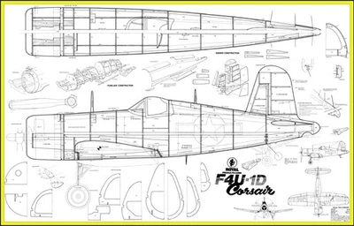 Royal F4U Corsair kit plan and parts template set Marutaka - Image 1 of 4