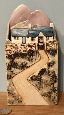 VGC David Body John O’Groats Scottish Studio Pottery Vase-Bothy Cottage -Vintage - Image 1 of 4