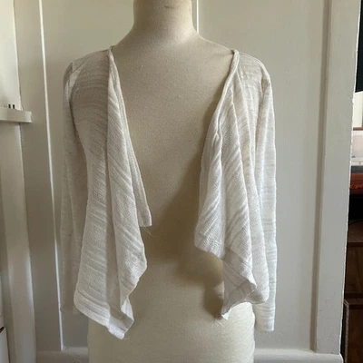 Cárdigan abierto fluido blanco suéter mujer pequeño Foto 1 de 4