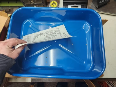 Vintage Ertl 1970s NOS Steel USA Pedal Tractor Wagon Trailer Ford Blue - Image 1 of 4