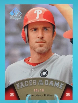 2009 SP Authentic Chase Utley Faces of the Game Silver /19 #177 Phillies SSP - Image 1 of 2