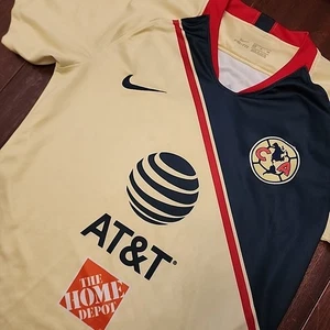 Nike Men's 2018/19 Club America Home Stadium Jersey (Yellow/Navy) Size Small - Picture 1 of 9