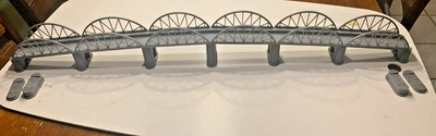 HO Scale Modular Truss Arch Bridge – Model Railroad Adjustable 1:87 42in + Piers - Image 1 of 4