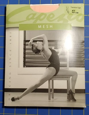 Capezio Transition Apertado Profissional com Costuras #9 CLP Tamanho P/M Malha Rosa NOVO - Imagem 1 de 4