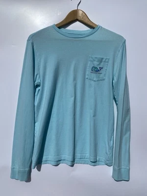 Camiseta elástica de brezo con logotipo de ballena verde azulado manga larga Vineyard Vines L 16 Foto 1 de 4