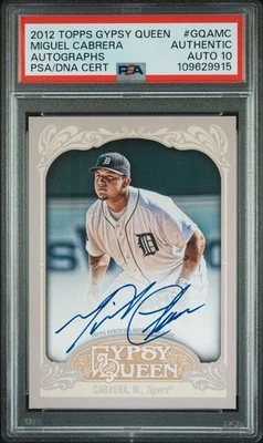 2012 Topps Gypsy Queen Miguel Cabrera Auto #GQAMC PSA Authentic 10 - Image 1 of 2